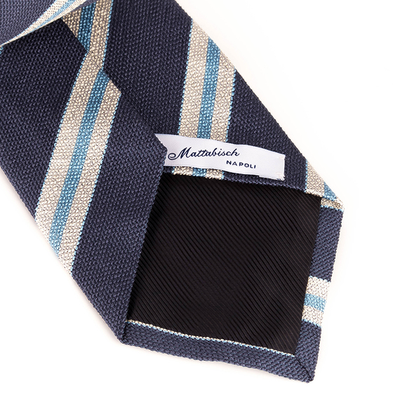 MATTABISCH SKY BLUE STRIPED TIE | MENS - Picture 4 of 4